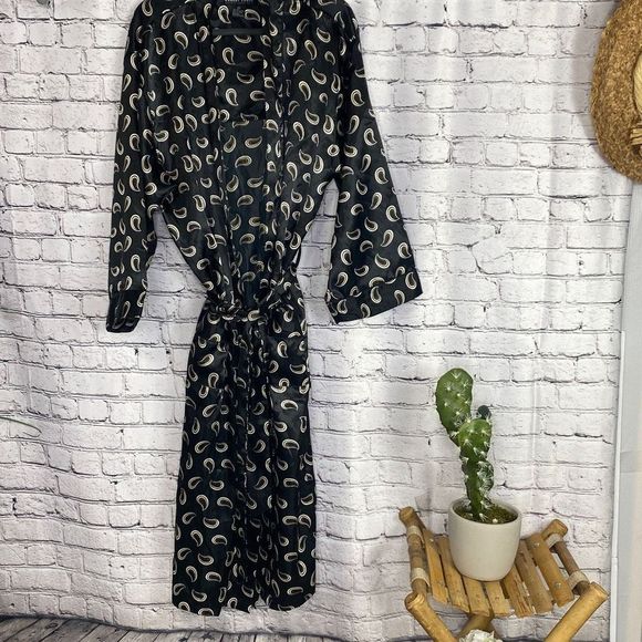 Robert Louis Silk Paisley Print Unisex Silky Robe - Picture 1 of 14